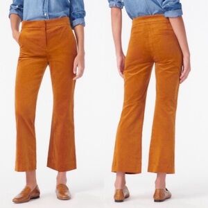 J.Crew Hayden kickout crop pant in corduroy Orange NWT Sz 0